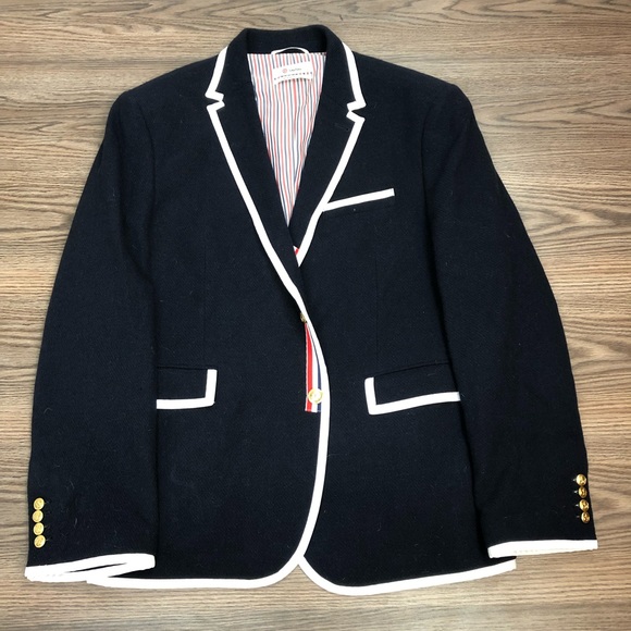 Thom Browne Other - Thom Browne Navy w/ White Nautical Trim Blazer XL